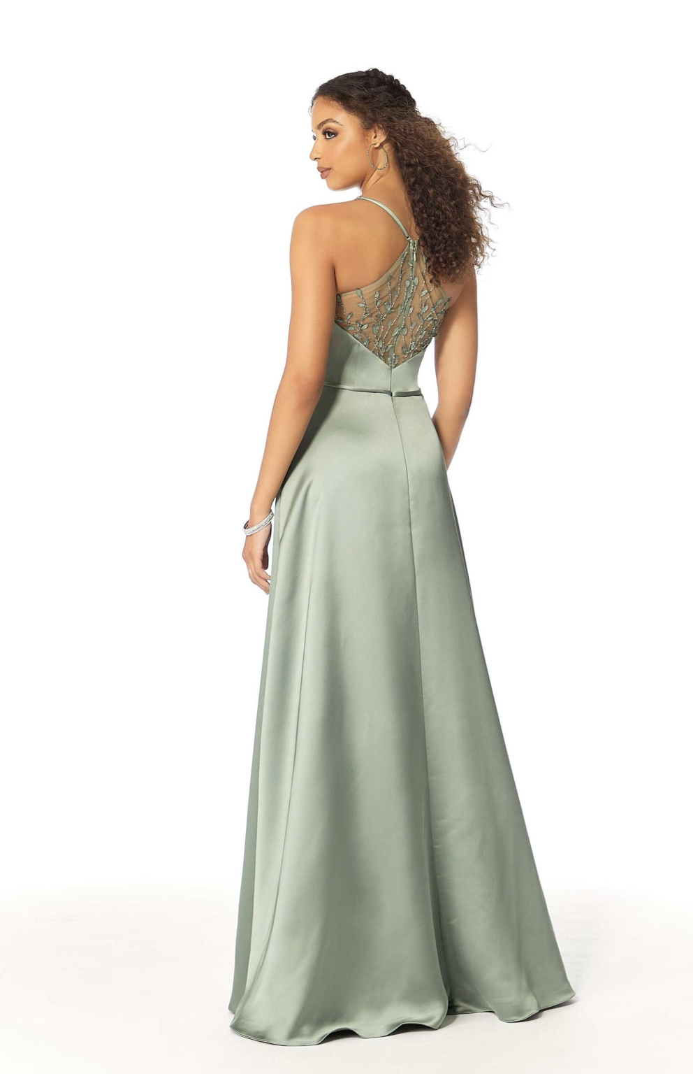 Mori Lee 21806 Bridesmaid Dress – Illusion Back & V-Notch Neck